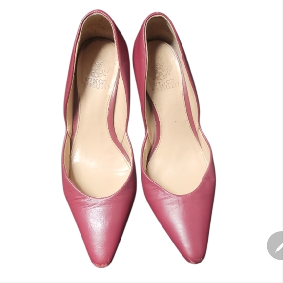 Vince Camuto karala red wine Stiletto Heels Pointed Toe pumps leather 6.5 - Picture 2 of 7